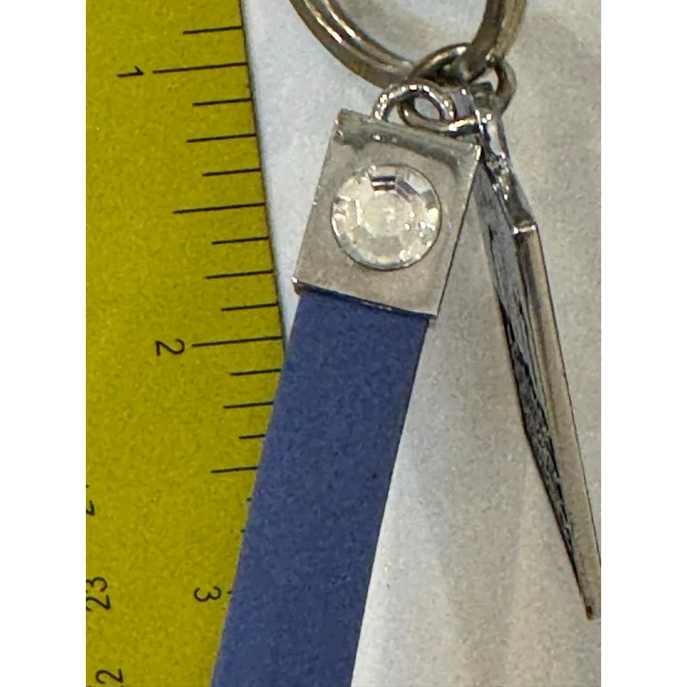 peak Out Against Domestic Violence Keychain Blue Silicone Wristlet Charm